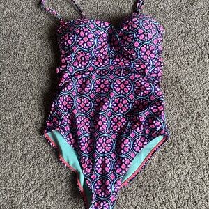 Catalina One-Piece Swimsuit – Mandala / Boho Print – Size Large